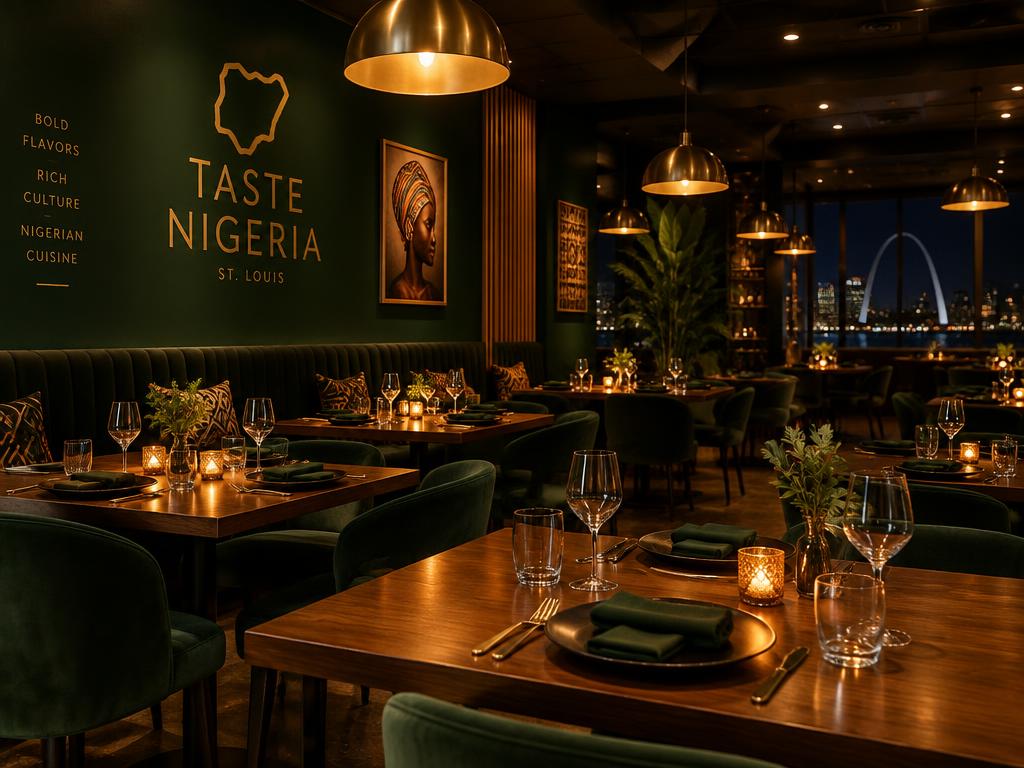 The dining room at Levels, set for dinner under warm pendant lights